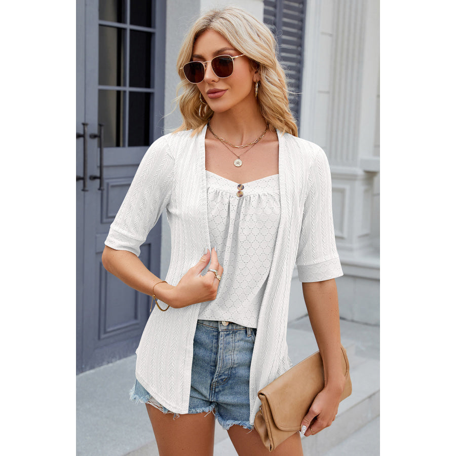 Eyelet Half Sleeve T - Shirt Apparel and Accessories