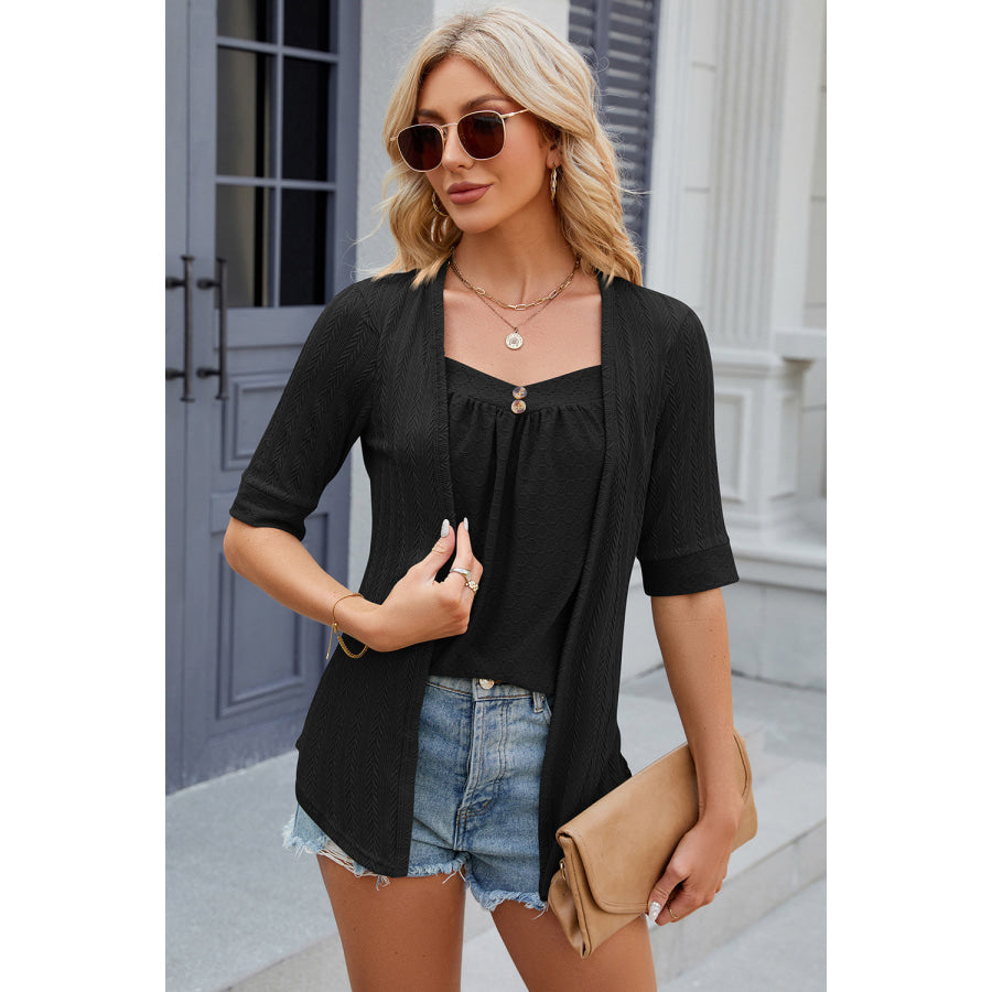 Eyelet Half Sleeve T - Shirt Apparel and Accessories