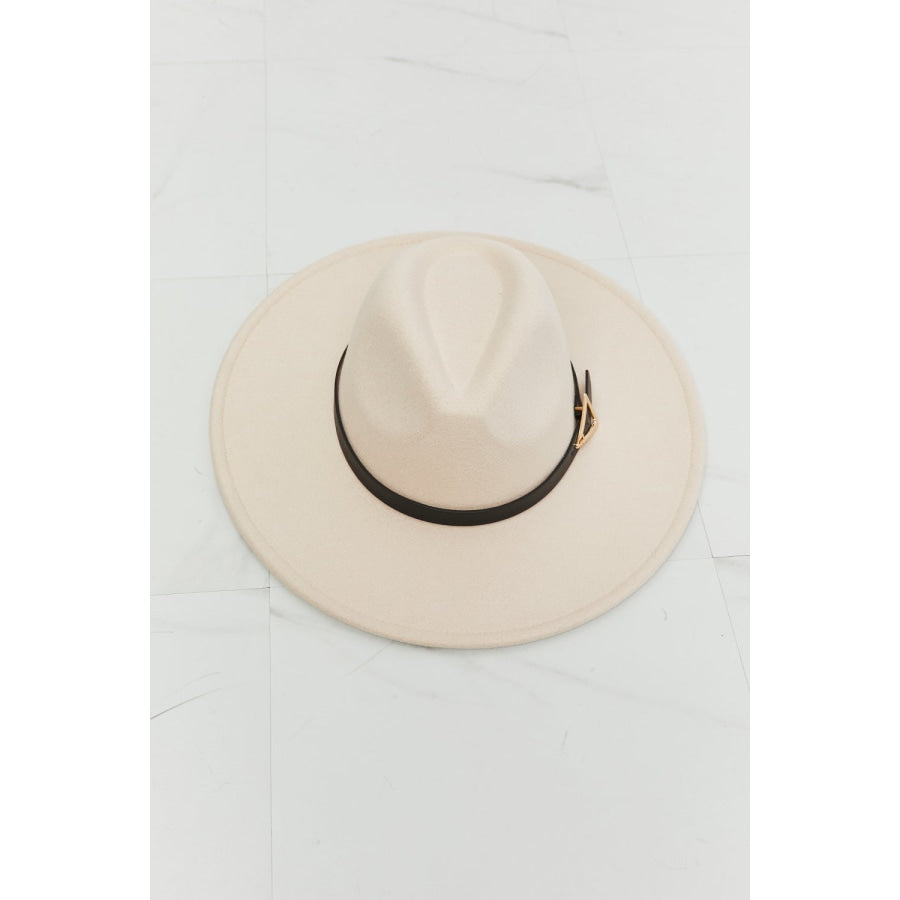Fame Ride Along Fedora Hat Beige / One Size