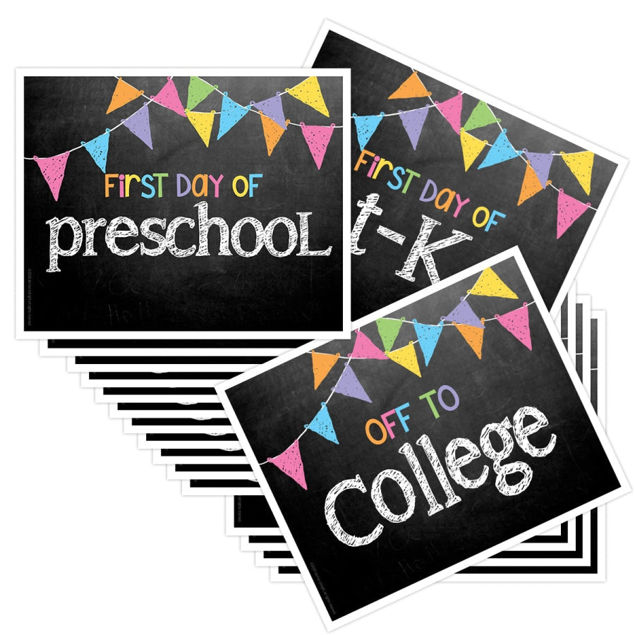 First & Last Day of School Signs | Photo Prop Deck | 17 Grades | (4) Styles Back to School