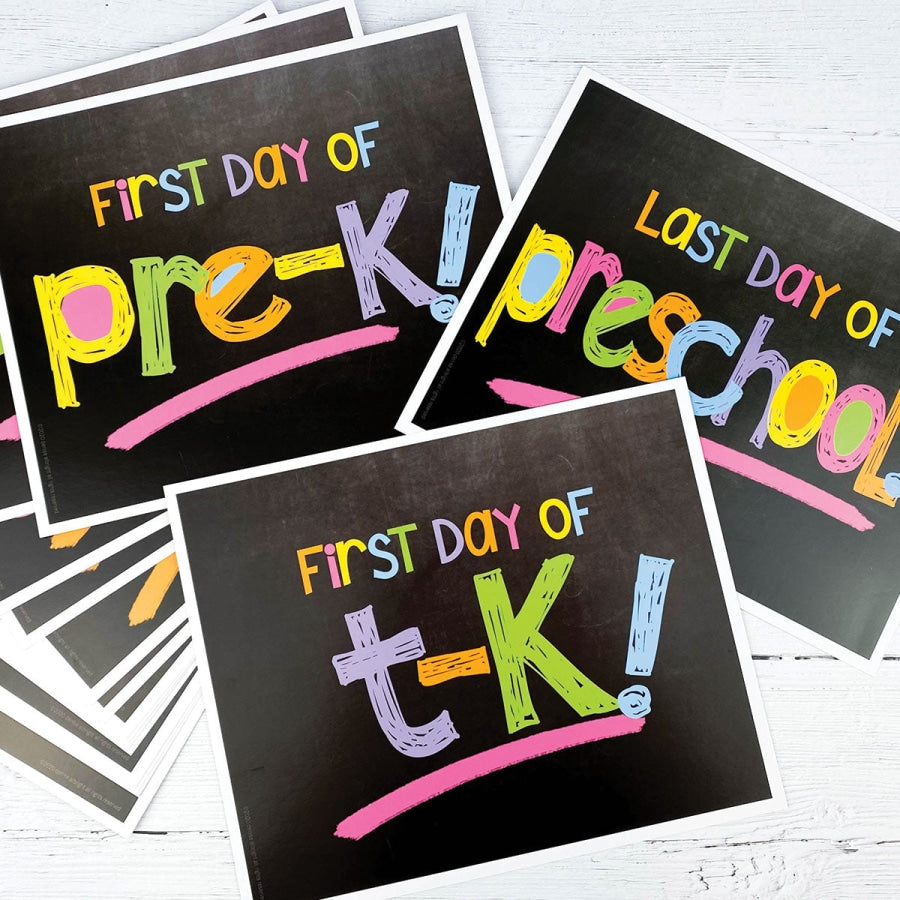 First &amp; Last Day of School Signs | Photo Prop Deck | 17 Grades | (4) Styles Pastel Text Back to School