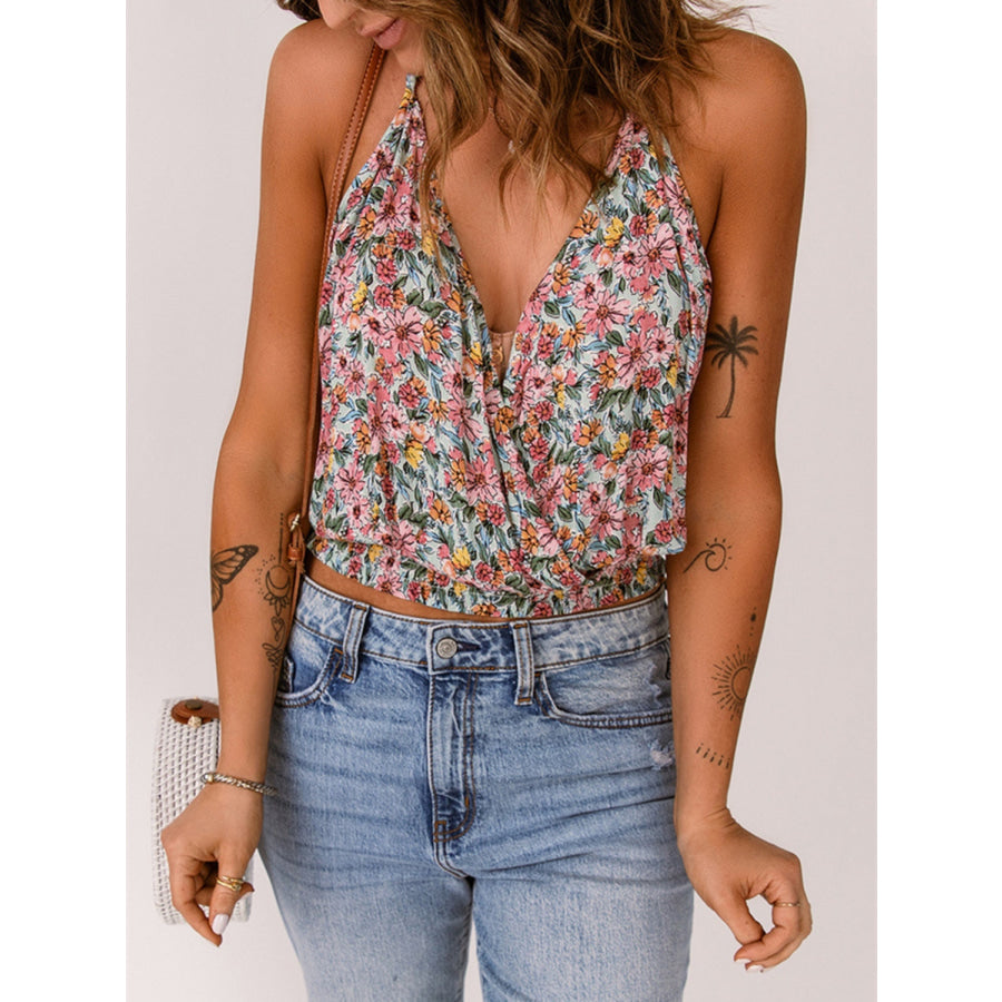 Floral Surplice Cami Apparel and Accessories