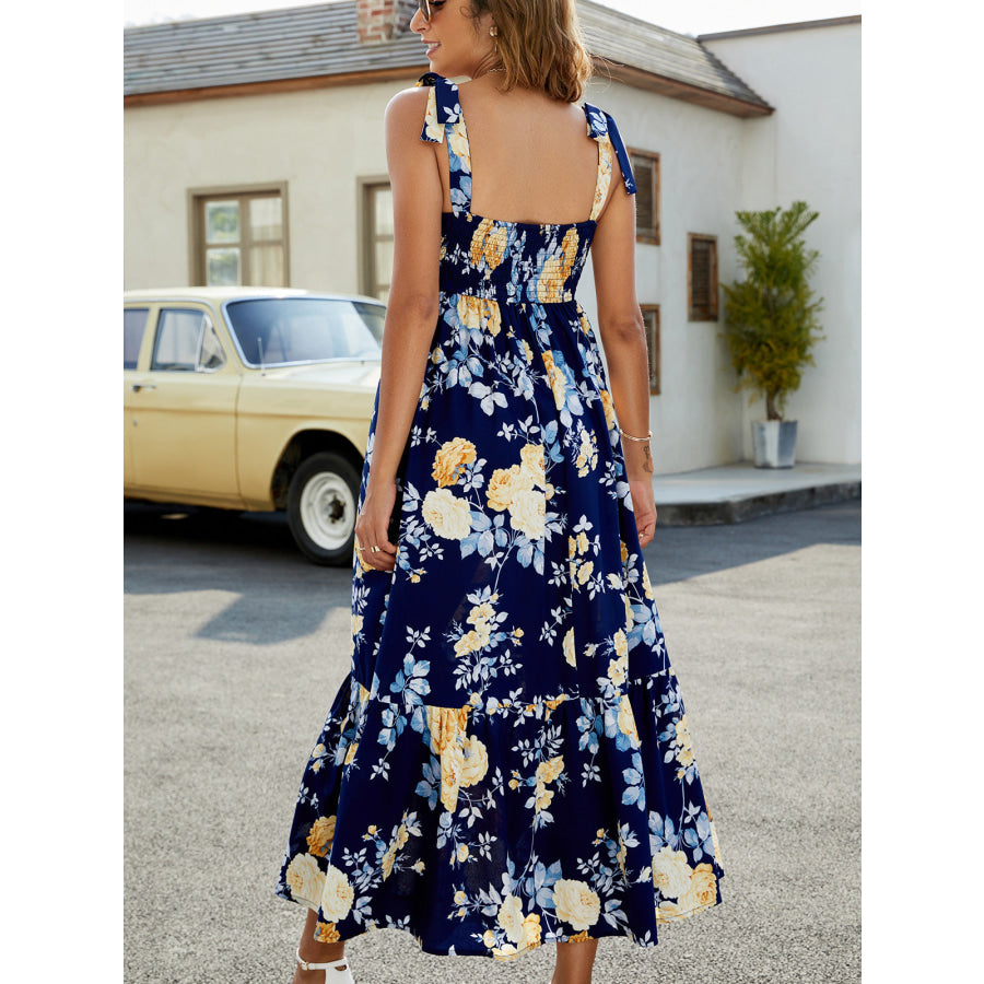 Floral Tie-Shoulder Sleeveless Dress