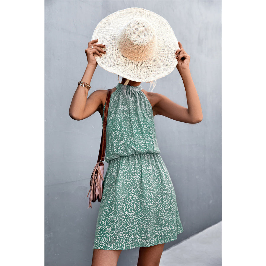 Floral Tied Sleeveless Mini Dress