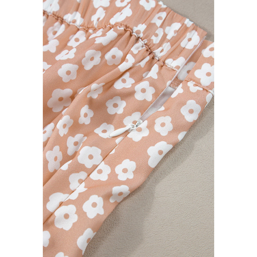 Floral Wide Leg Pants Apparel and Accessories