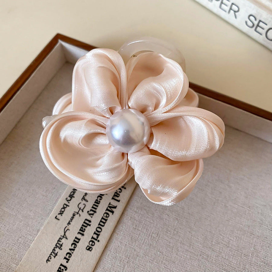 Flower Acrylic Hair Claw Clip Apricot / One Size Apparel and Accessories