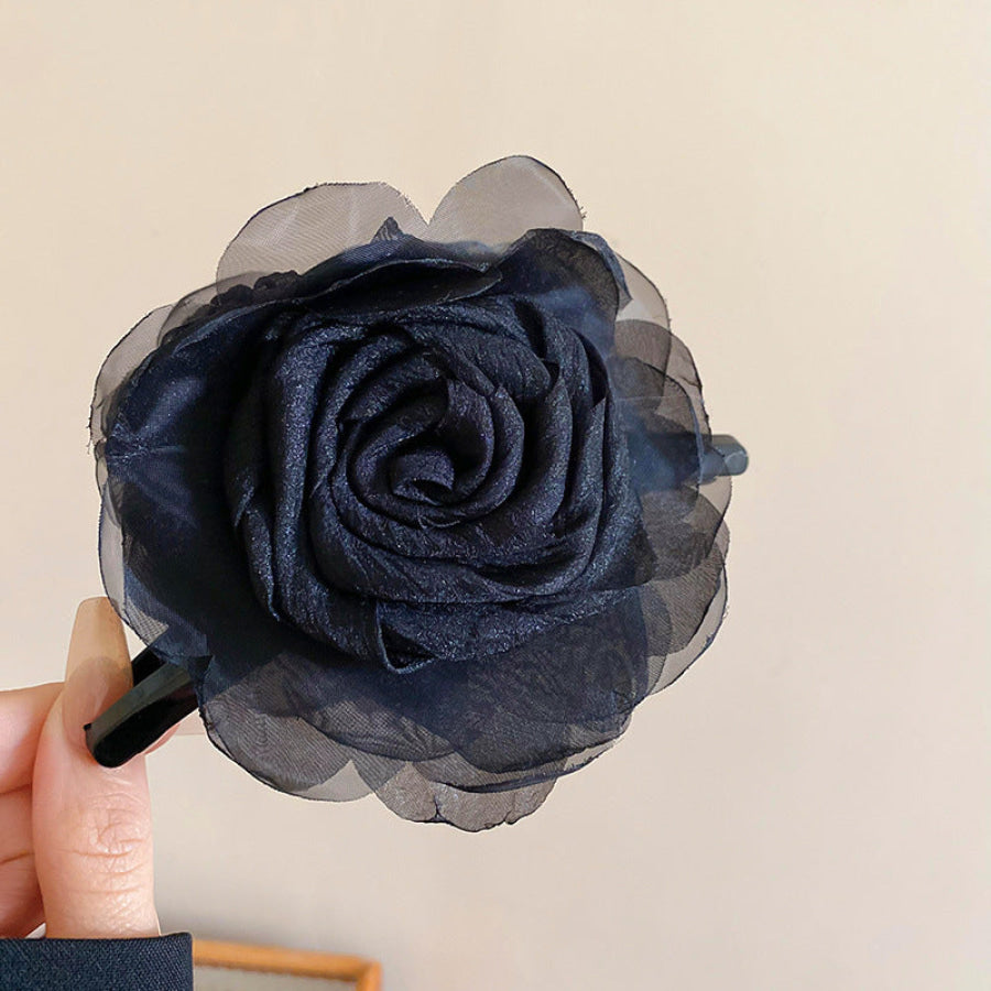 Flower Acrylic Hair Claw Clip Black / One Size Apparel and Accessories