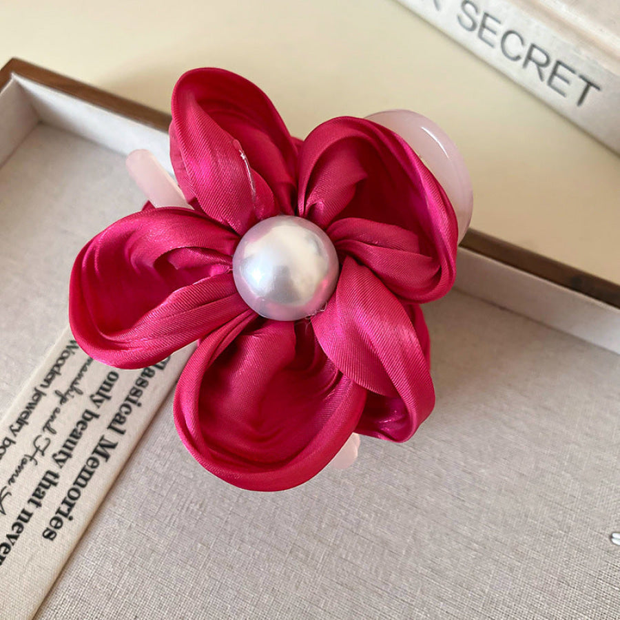 Flower Acrylic Hair Claw Clip Deep Rose / One Size Apparel and Accessories