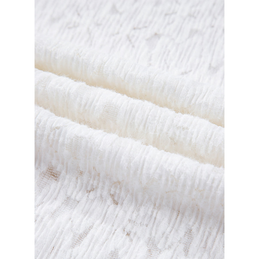 Flower Lace Mock Neck Long Sleeve Top Apparel and Accessories