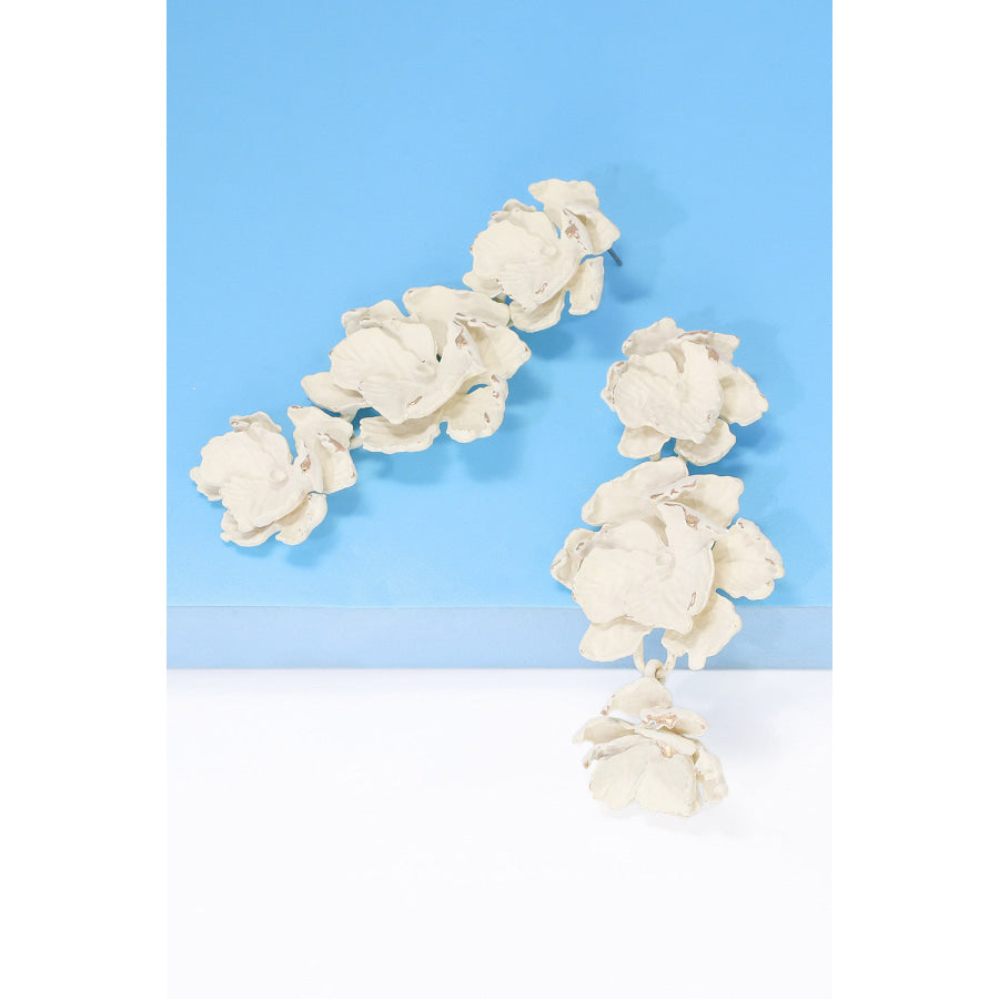 Flower Shape Zinc Alloy Dangle Earrings