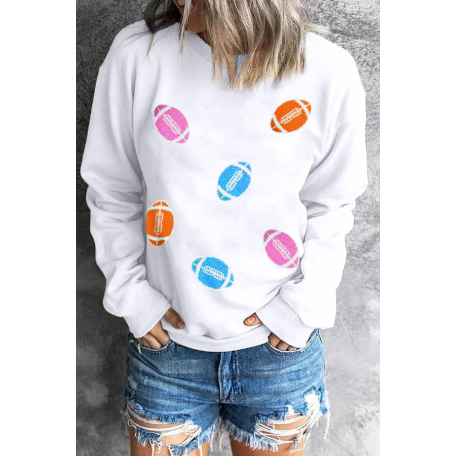 Football Round Neck Long Sleeve Sweatshirt Apparel and Accessories