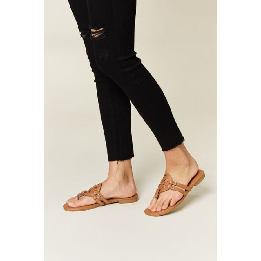 Forever Link Cutout PU Leather Open Toe Sandals Apparel and Accessories