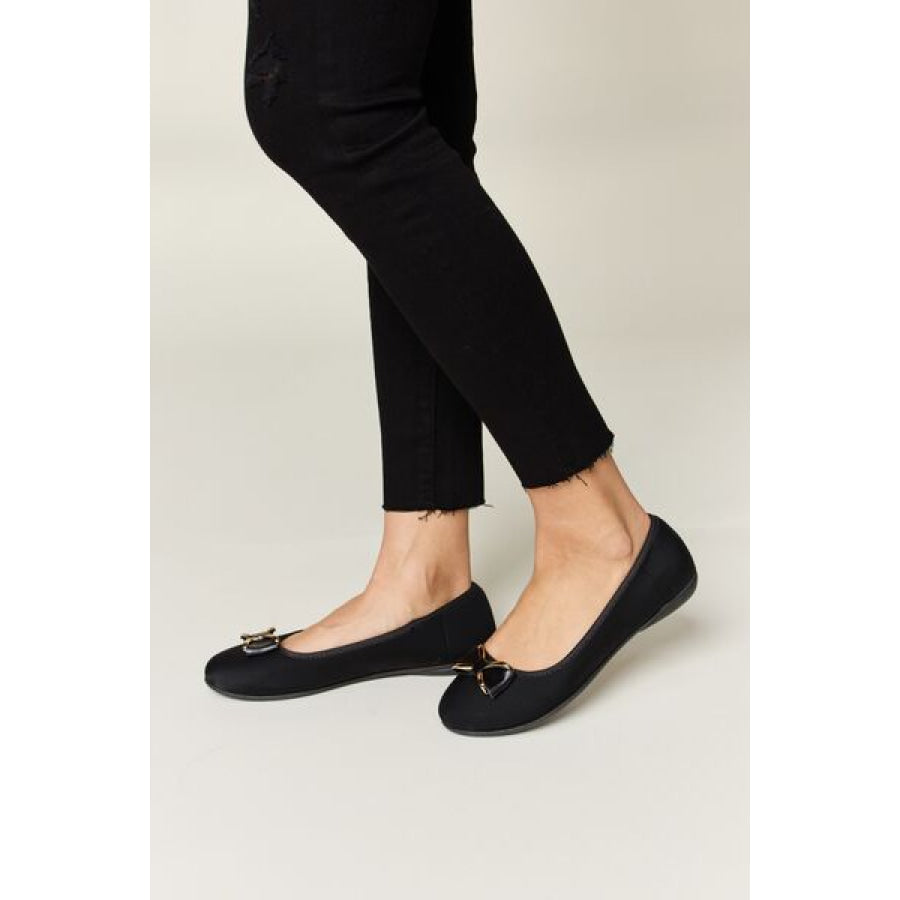 Forever Link Metal Buckle Flat Loafers Apparel and Accessories