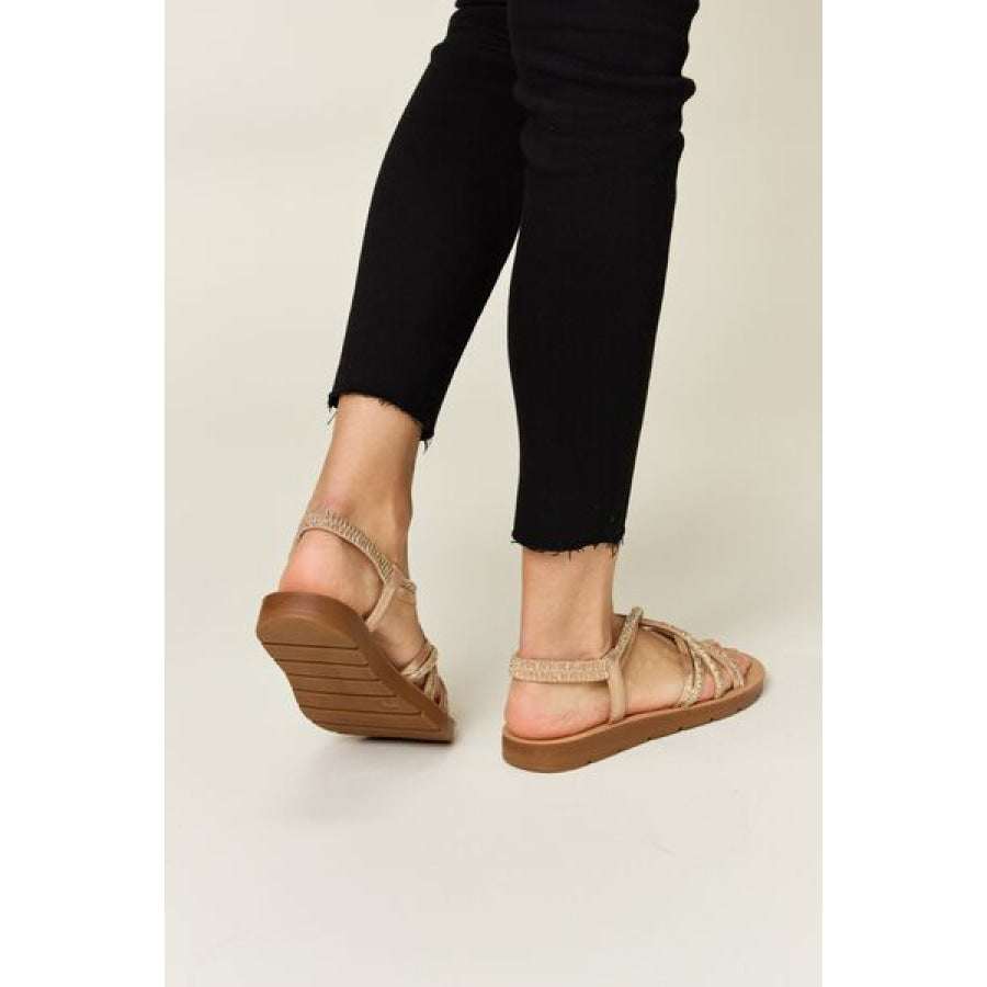 Forever Link Rhinestone Crisscross Flat Sandals Apparel and Accessories