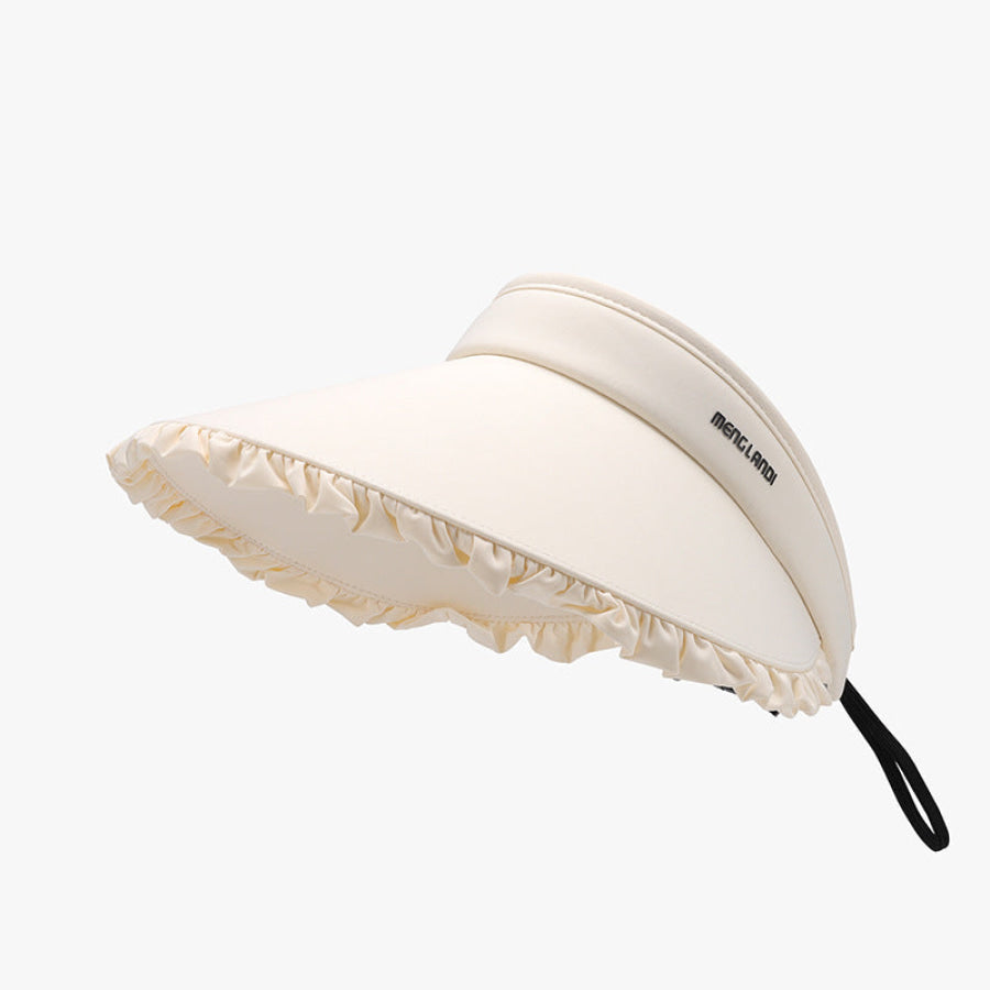 Frill Adjustable Ice Silk Sun Hat Ivory / One Size Apparel and Accessories