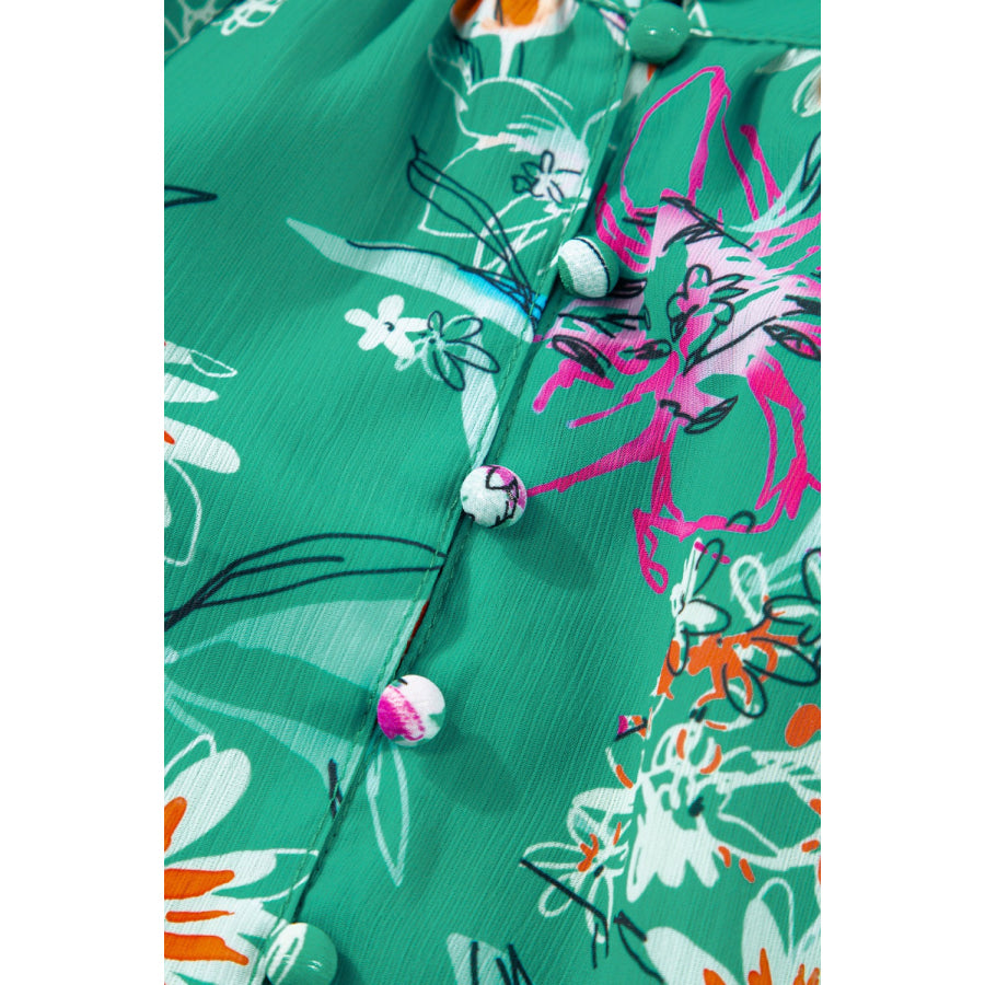 Frill Printed Grecian Tank Apparel and Accessories