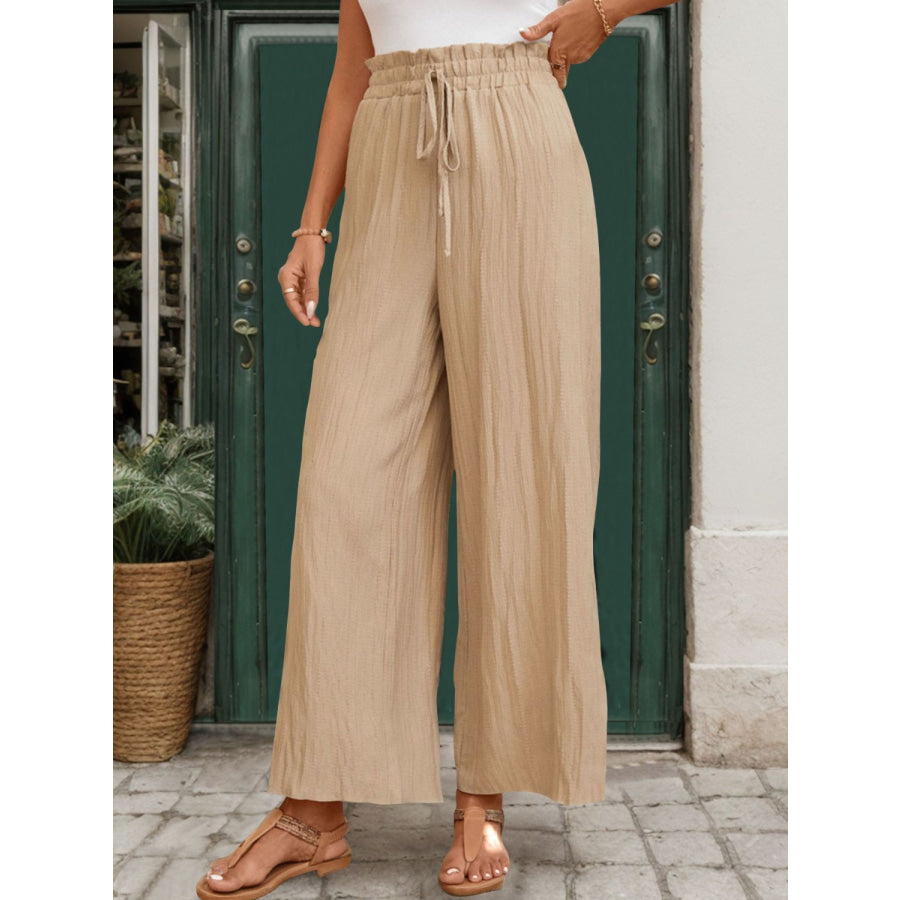 Frill Wide Leg Pants Apparel and Accessories