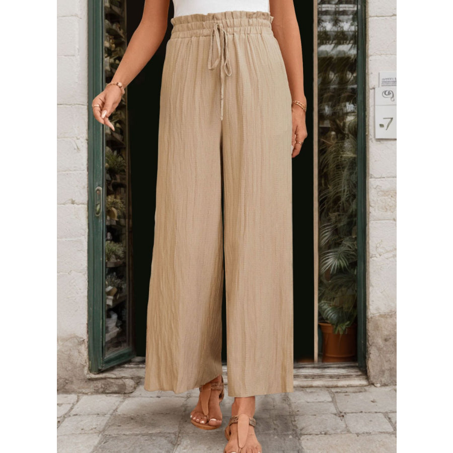 Frill Wide Leg Pants Apparel and Accessories