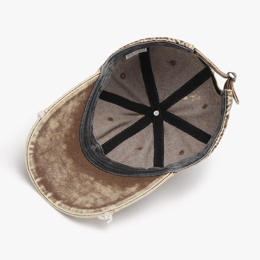 Fringe Adjustable Cotton Baseball Cap Tan / One Size Apparel and Accessories