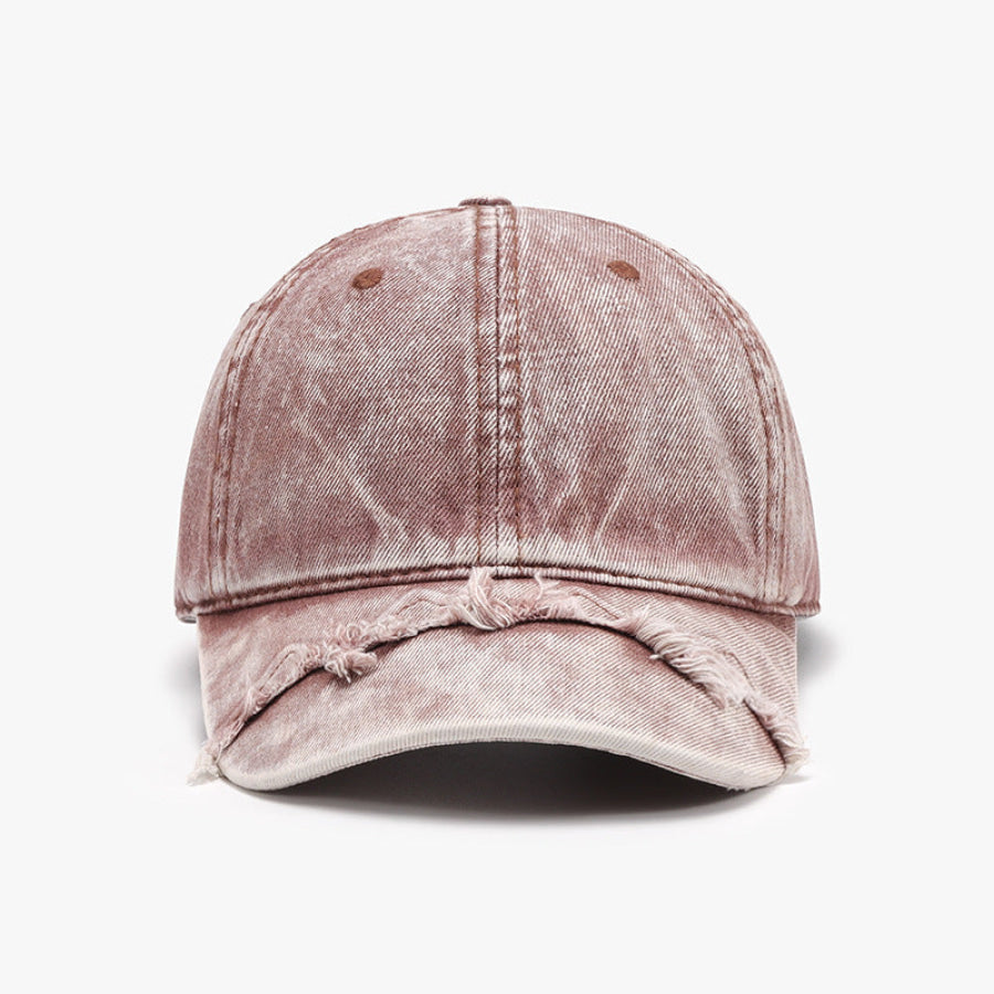 Fringe Adjustable Cotton Baseball Cap Dusty Pink / One Size Apparel and Accessories