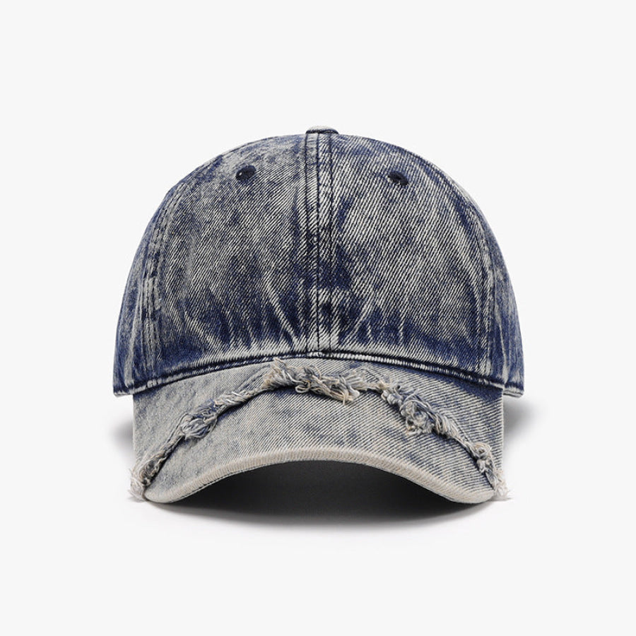 Fringe Adjustable Cotton Baseball Cap Indigo / One Size Apparel and Accessories