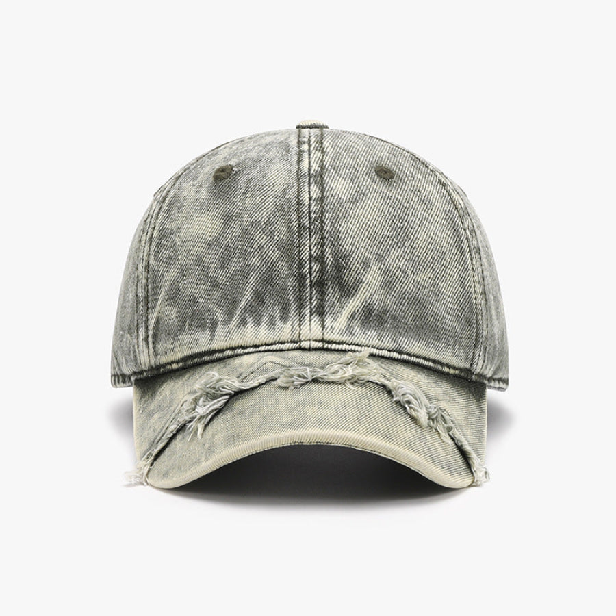 Fringe Adjustable Cotton Baseball Cap Sage / One Size Apparel and Accessories