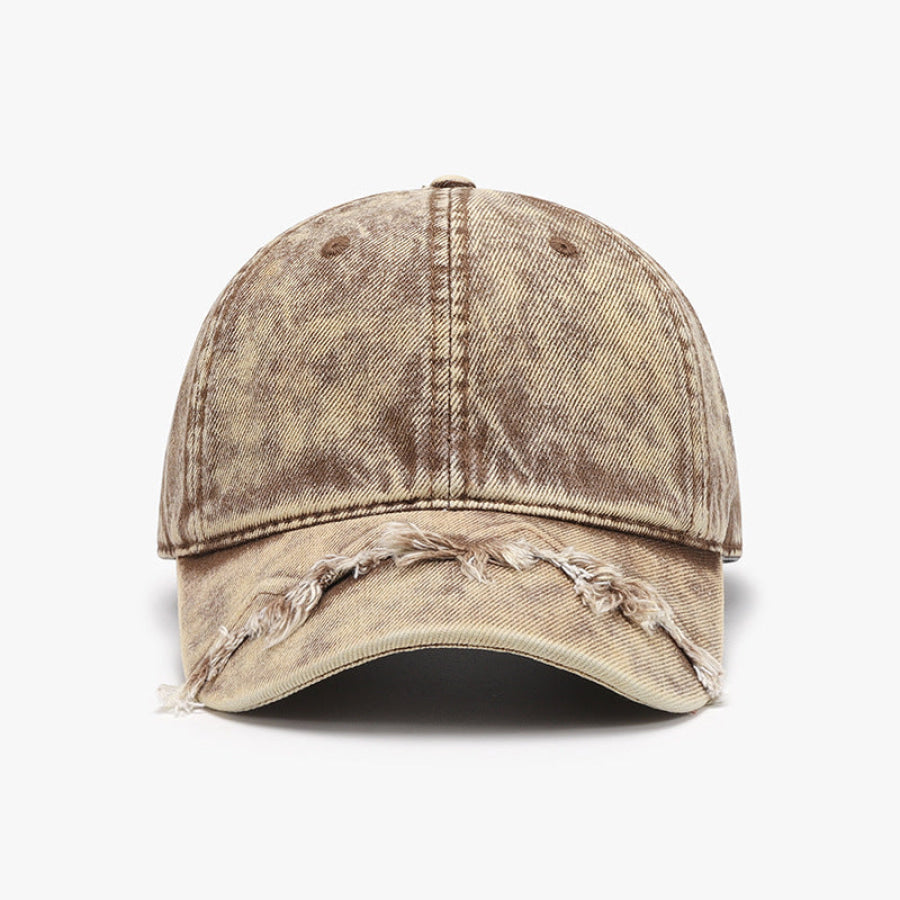 Fringe Adjustable Cotton Baseball Cap Tan / One Size Apparel and Accessories