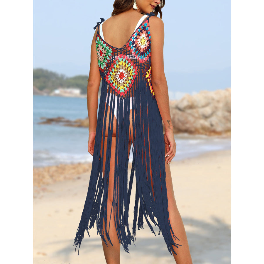 Fringe Spaghetti Strap Cover - Up Apparel and Accessories
