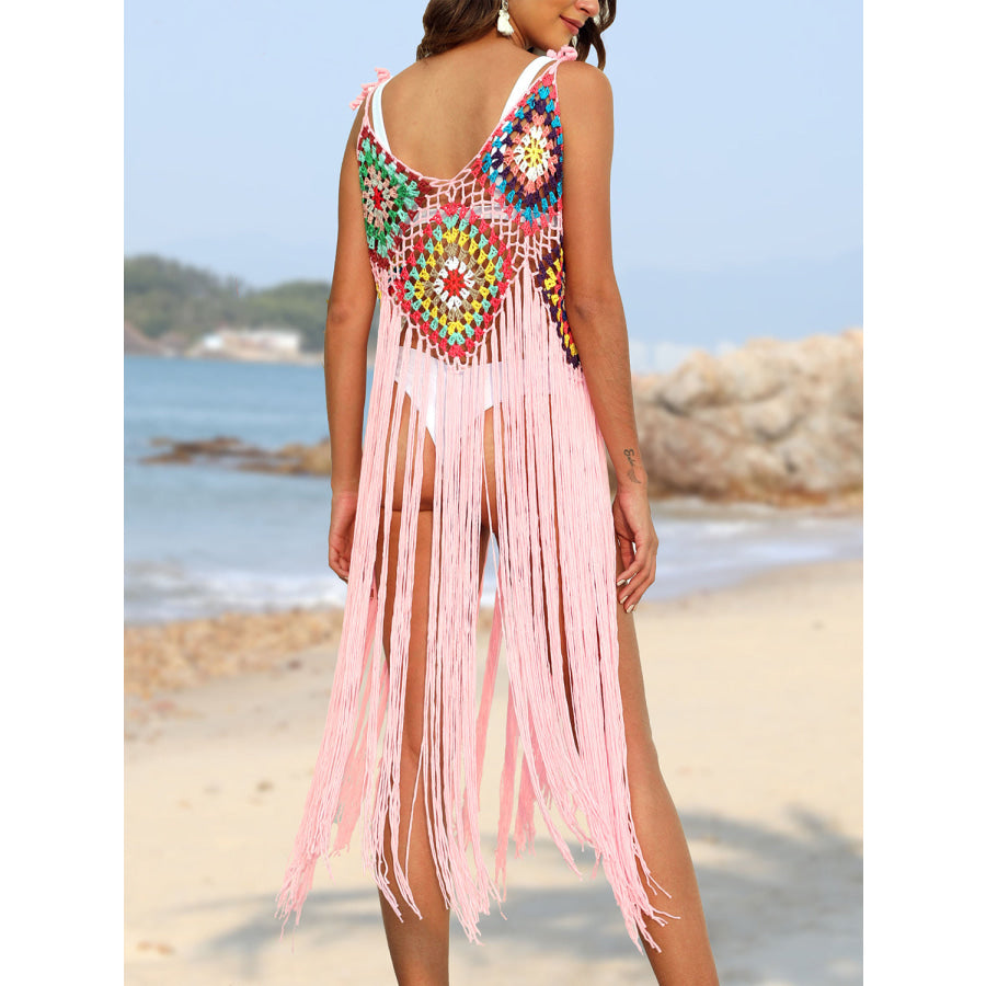 Fringe Spaghetti Strap Cover - Up Apparel and Accessories