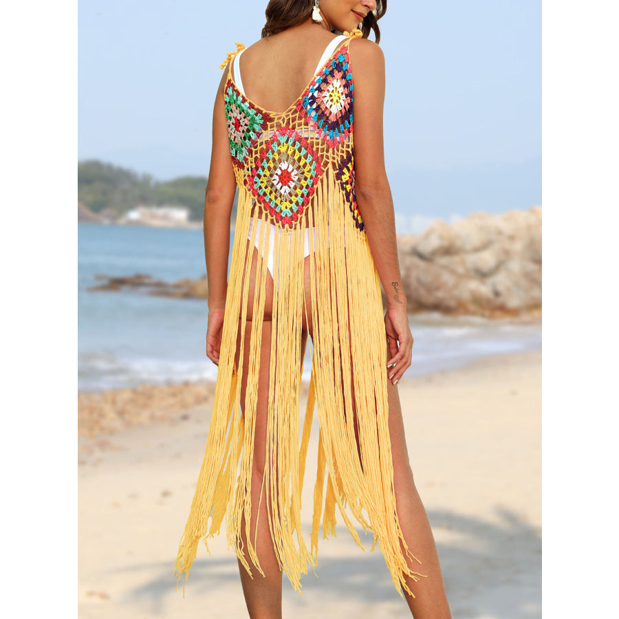 Fringe Spaghetti Strap Cover - Up Apparel and Accessories