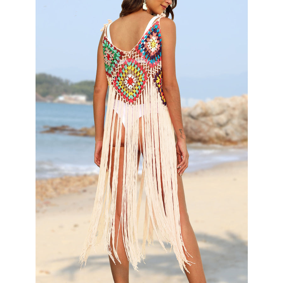 Fringe Spaghetti Strap Cover - Up Apparel and Accessories