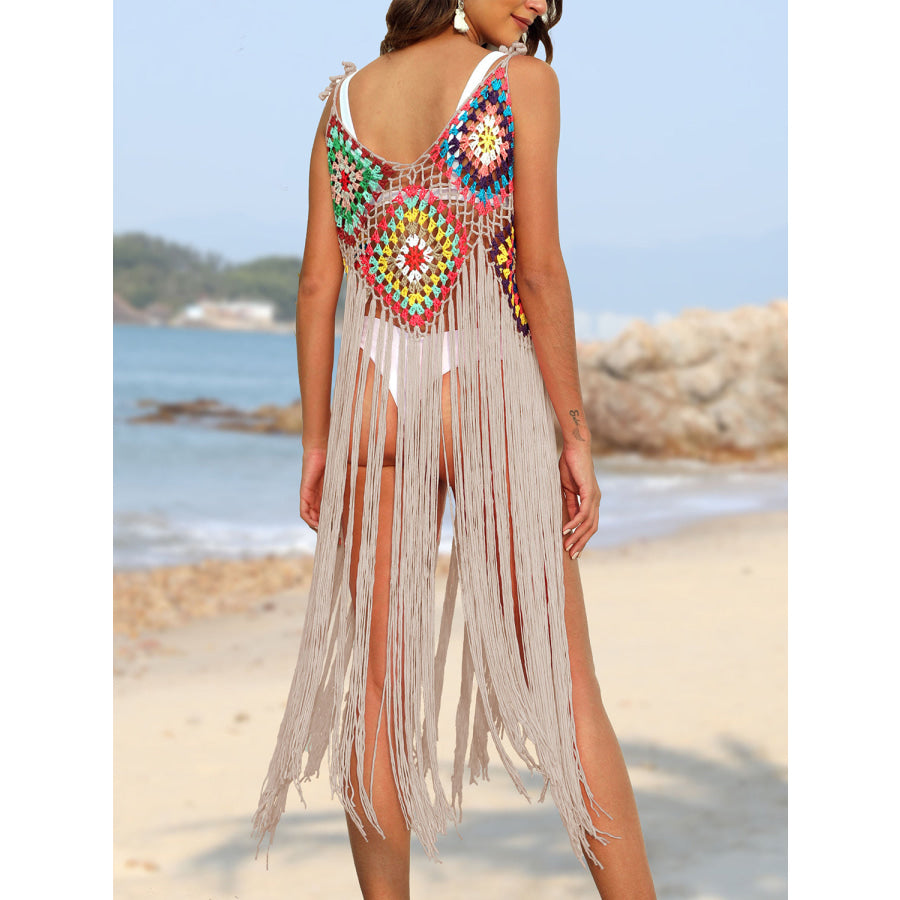 Fringe Spaghetti Strap Cover - Up Apparel and Accessories