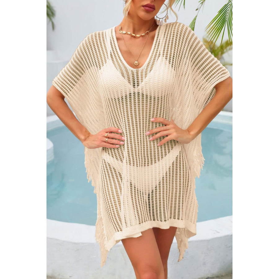 Fringe Trim Openwork Cover Up