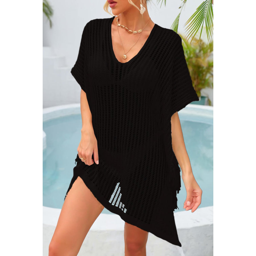 Fringe Trim Openwork Cover Up