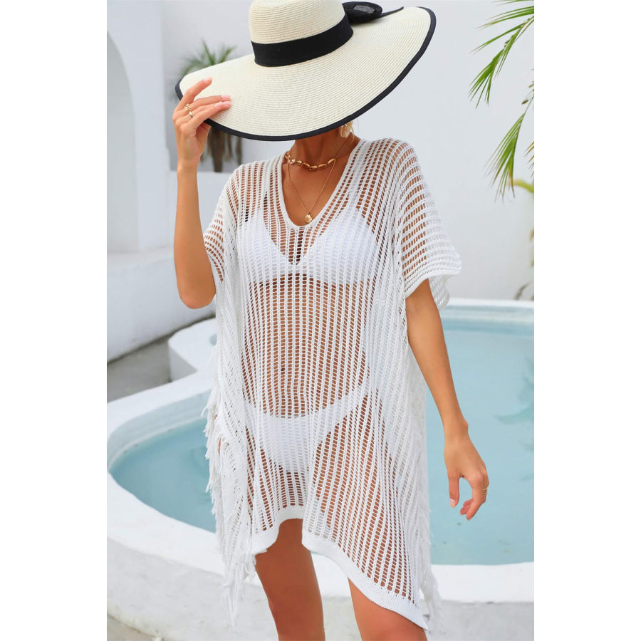 Fringe Trim Openwork Cover Up
