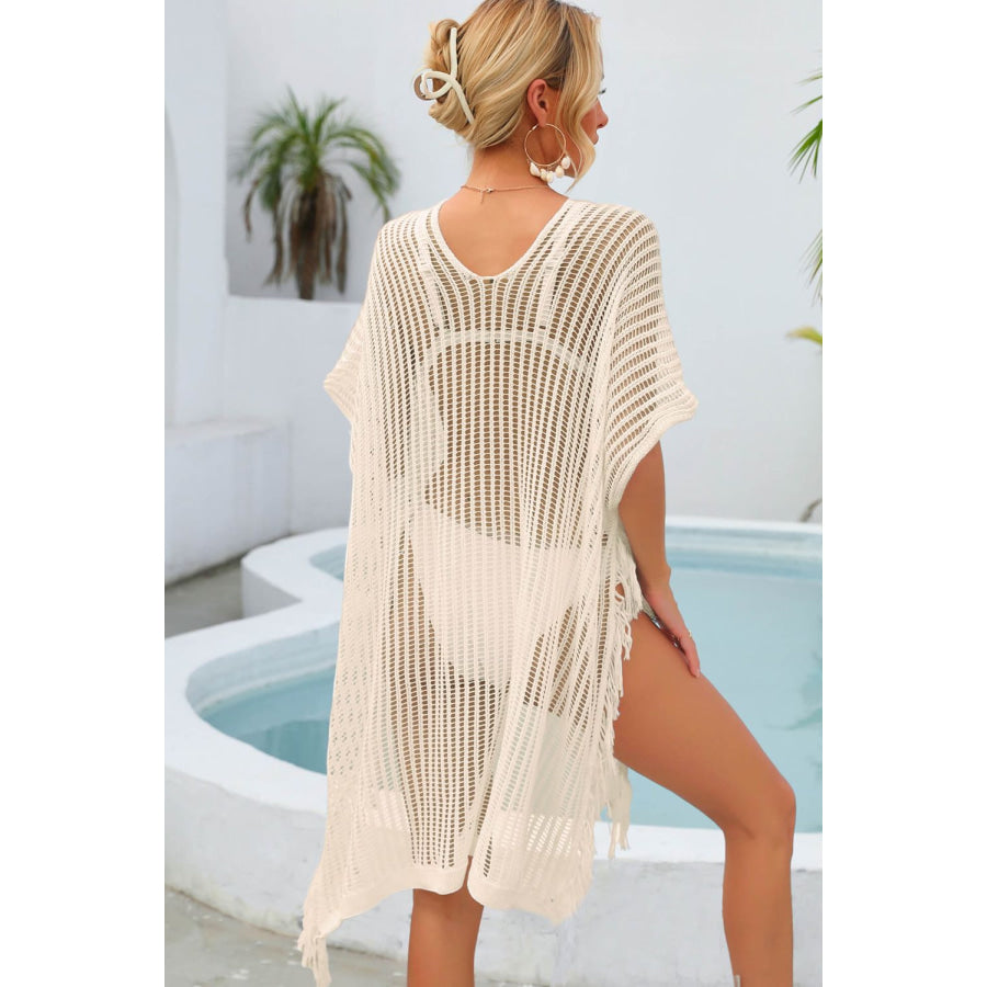 Fringe Trim Openwork Cover Up