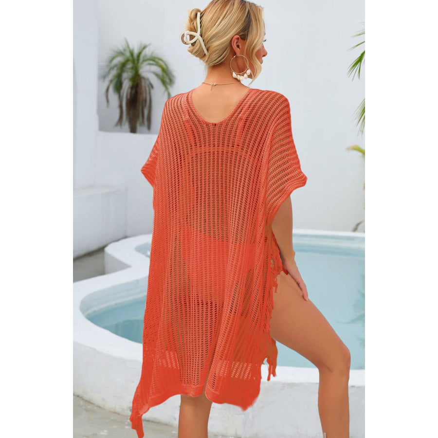 Fringe Trim Openwork Cover Up