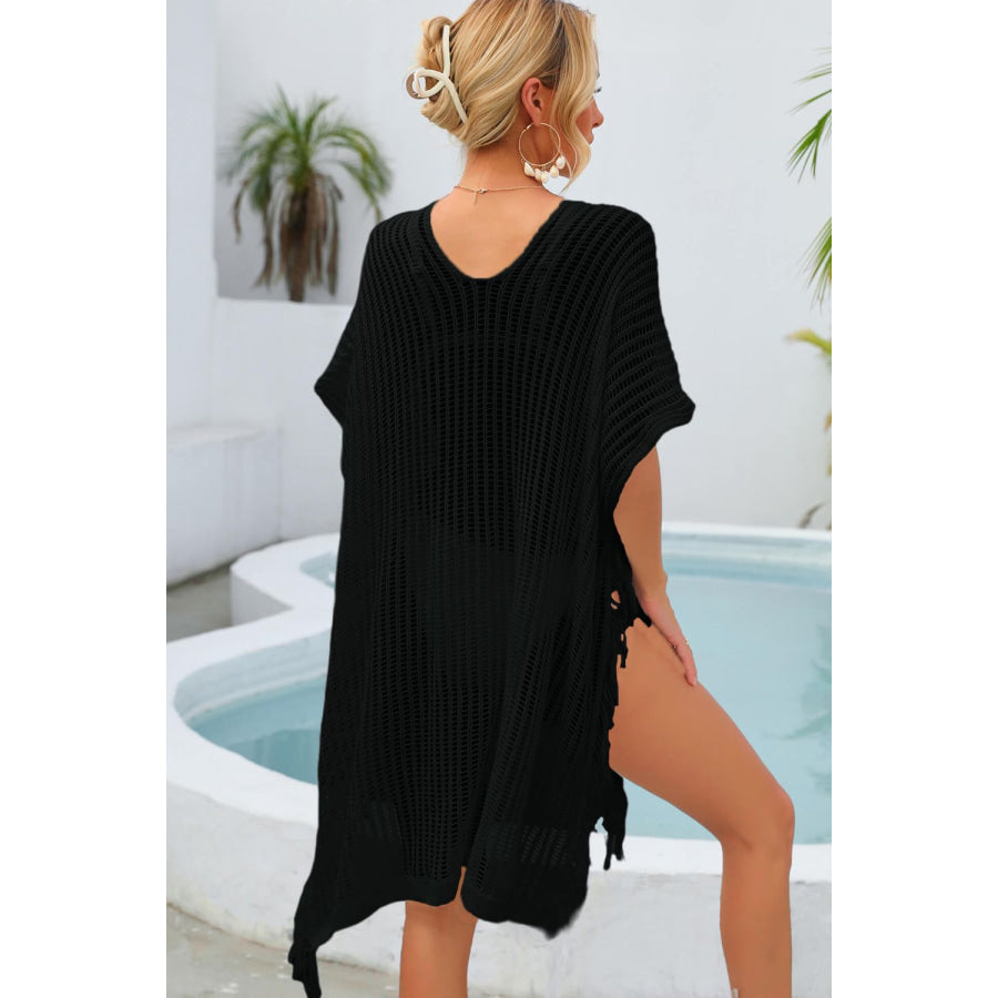Fringe Trim Openwork Cover Up