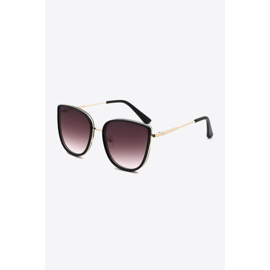 Full Rim Metal-Plastic Hybrid Frame Sunglasses Black / One Size