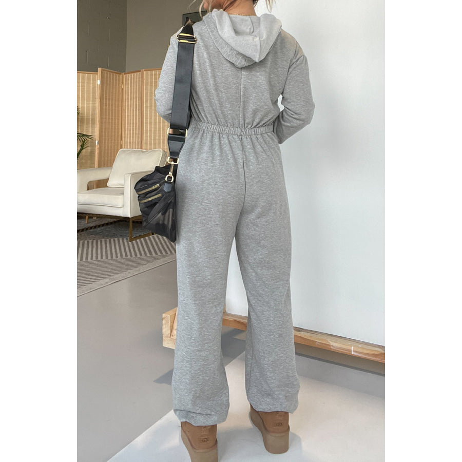 Full Size Drawstring Long Sleeve Jumpsuit Apparel and Accessories