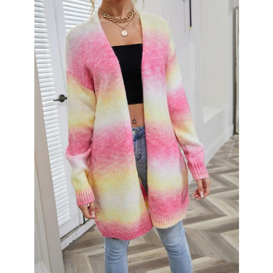 Full Size Gradient Open Front Cardigan Clothing