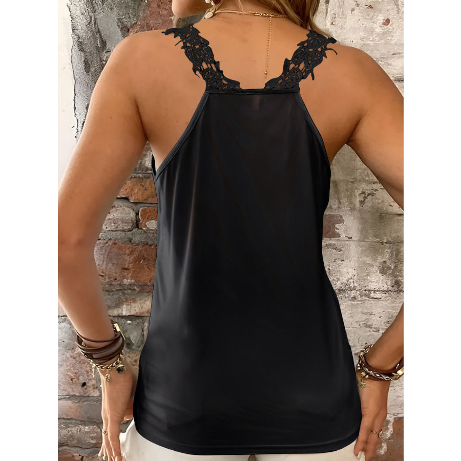 Full Size Lace Detail V-Neck Tank Apparel and Accessories