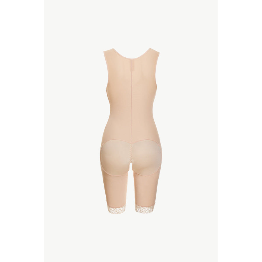 Full Size Lace Trim Shapewear with Zipper