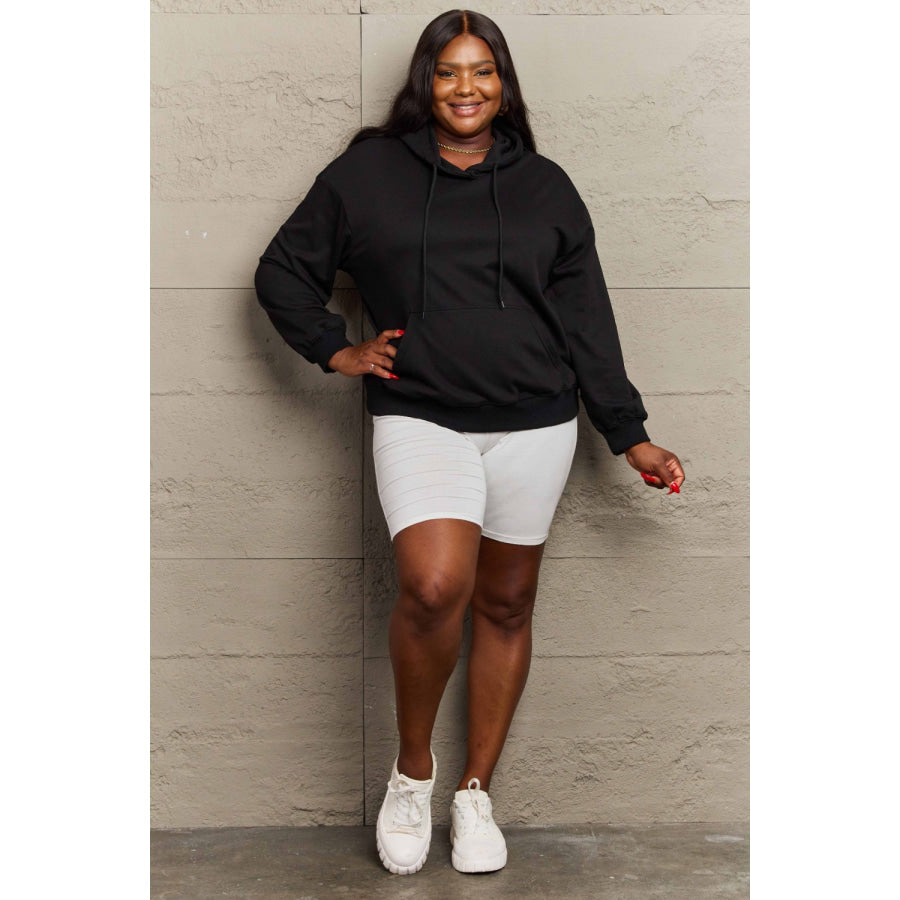 Full Size Long Sleeve Dropped Shoulder Hoodie Apparel and Accessories