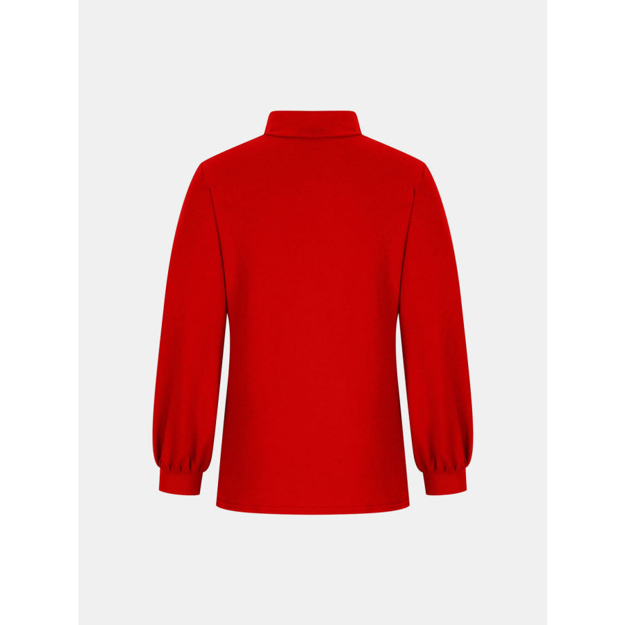 Full Size Mock Neck Long Sleeve T-Shirt Apparel and Accessories