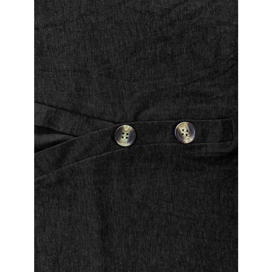 Full Size Notched Long Sleeve T-Shirt Apparel and Accessories