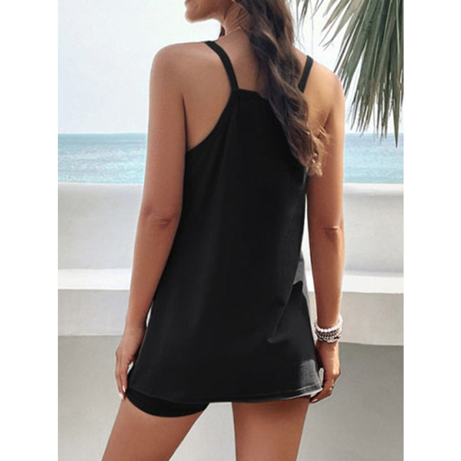 Full Size Pocketed Cami and Shorts Set Apparel and Accessories