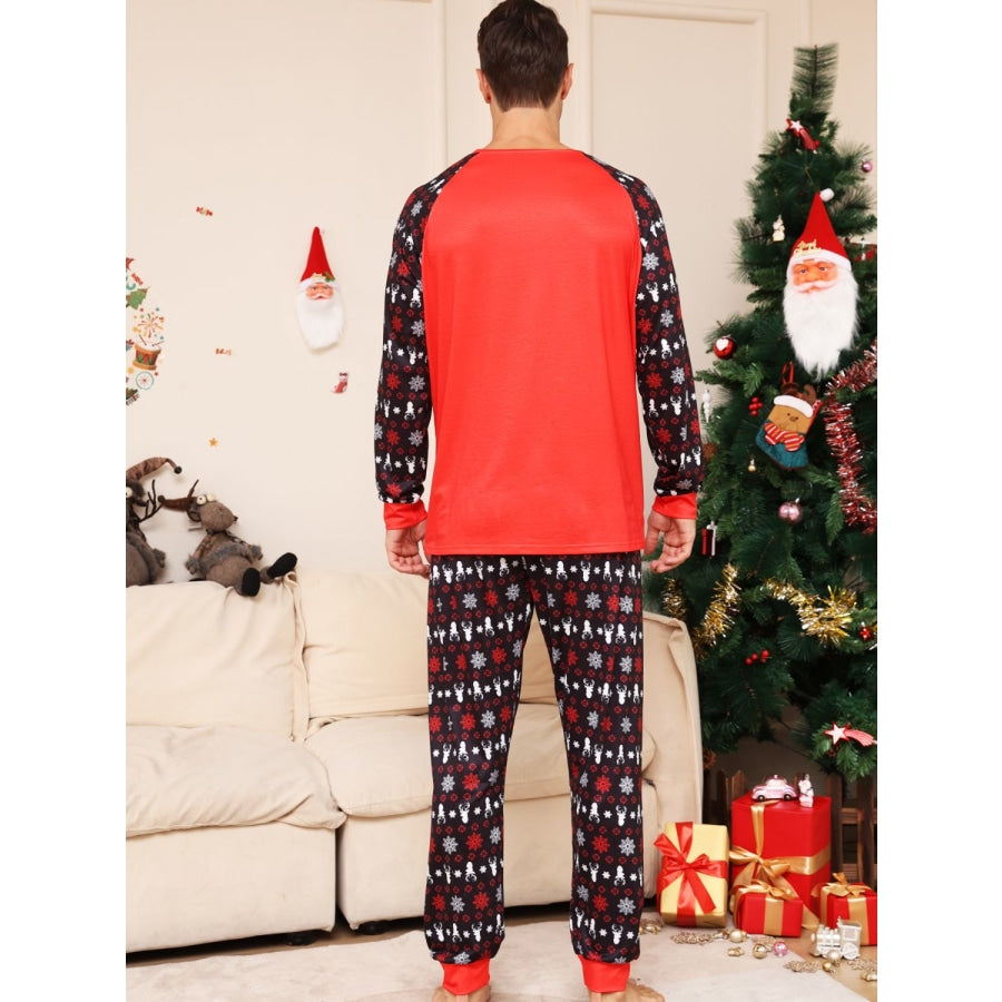 Full Size Reindeer Graphic Top and Pants Set Red / S