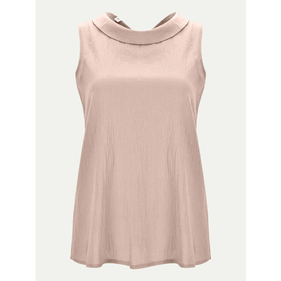 Full Size Round Neck Sleeveless Top Eggshell / S Apparel and Accessories