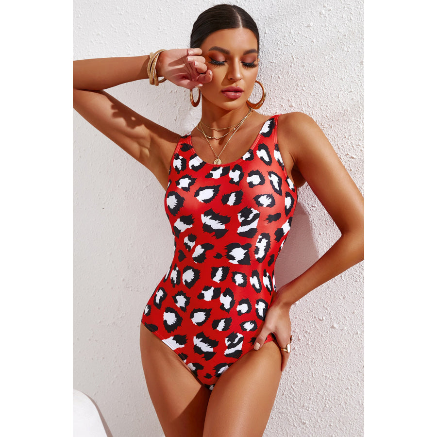 Full Size Tie-Dye Crisscross Back One-Piece Swimsuit Scarlett / XS